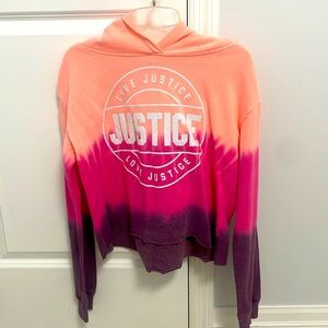 Justice Active Hoodie 2 (1) BLUE tie dye and (1) pink tie dye